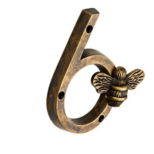 Bee House Number Sign Brass Bee House Number Metal Crafts Modern Door Sign _&c — image 1