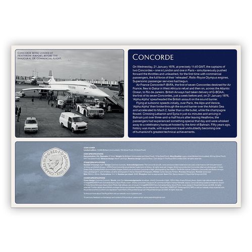 Concorde Stamps Coin Cover 50p Brilliant Uncirculated fr Royal Mail Royal Mint — image 4