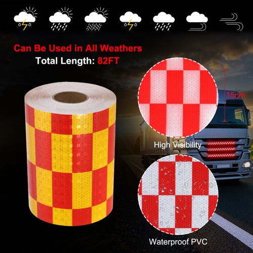 Reflective Tape, 6 Inch x 82 ft Safety Reflector Tape, Yellow Red — image 3