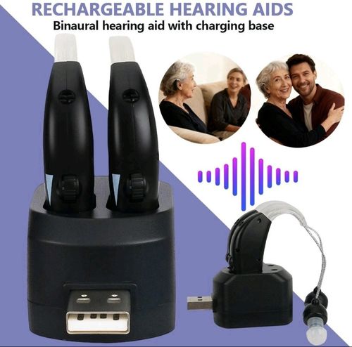 2 Hearing Aids Rechargeable BTE Sound Device Hearing Amplifier With 12 Ear Tips — image 2