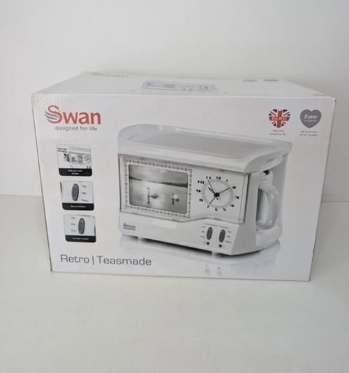 Swan Teasmade STM102  Photo Frame 850W Tea Coffee Maker & Alarm Clock NEW BOXED
