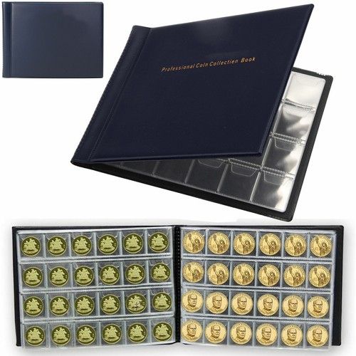 240 COINS BOOK ALBUM FOLDER FOR COLLECTION STORAGE MONEY PENNY COIN HOLDER UK