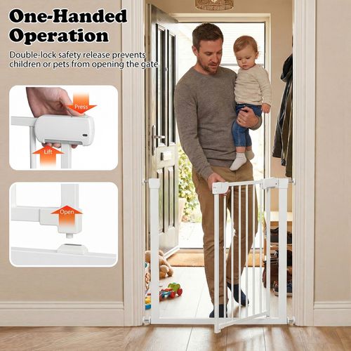 Baby Gate for Stairs Pressure Mounted Auto-Close Door Gate — image 3