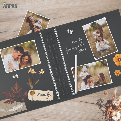 Personalised Text Scrapbook Photo Album Spiral Bound 100 Pages DIY Memory Book — image 6