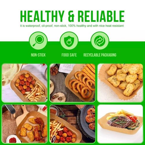 100pack Air Fryer Paper Liners Disposable Non Stick Baking Parchment for Ninja — image 5
