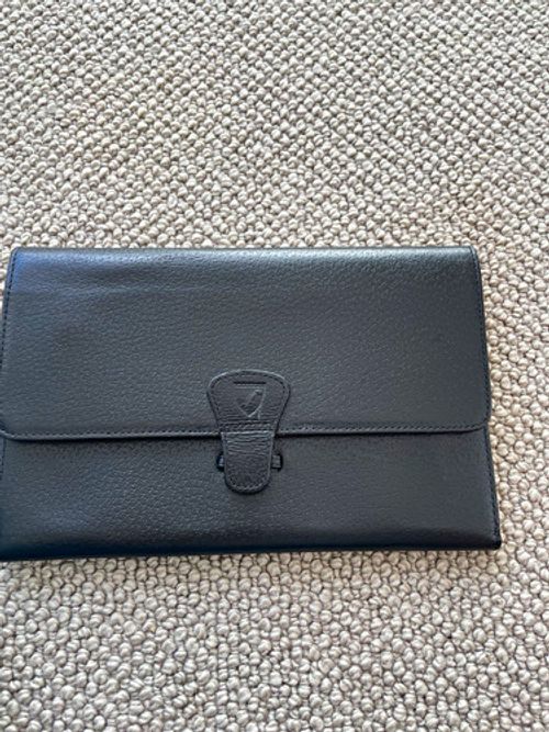 Aspinal of London Leather Travel Wallet/Organiser Passport Black Red