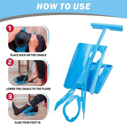Sock Helper Puller Aid Socks Stockings Dressing Disability Slider Pulling New — image 4