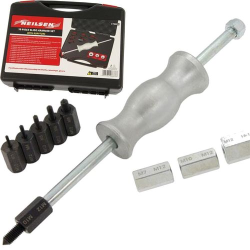 Neilsen 10pc Sliding Slide Hammer Puller Extractor Adaptors M12 Thread Set 290mm — image 1