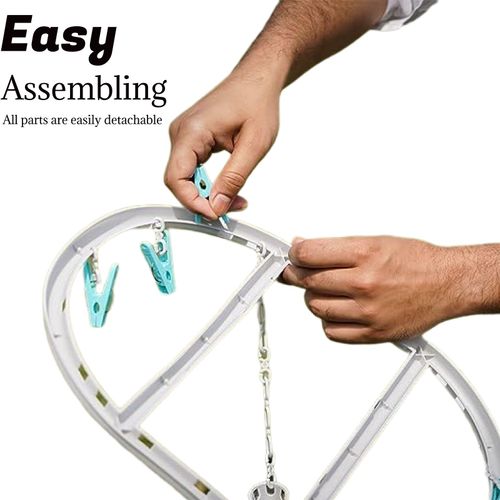 20 Pegs Clothes Airer Dryer Washing Line Laundry Socks Washing Rack Hanger G0467 — image 5