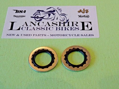BSA TRIUMPH PETROL FUEL TAP SEALING WASHERS x 2     1/4 BSP - DOWTY TYPE 70-7351