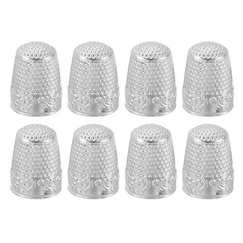 Sewing Thimble, Finger Protector for Hand Sewing, Silver, 8 PCS