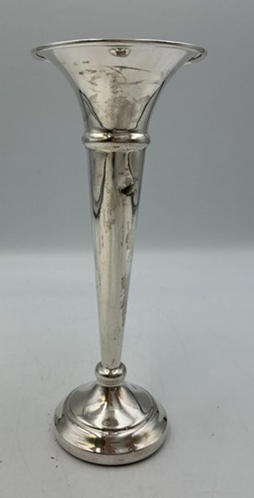 Vintage 1987 Sterling Silver Trumpet Bud Vase William Manson Birmingham