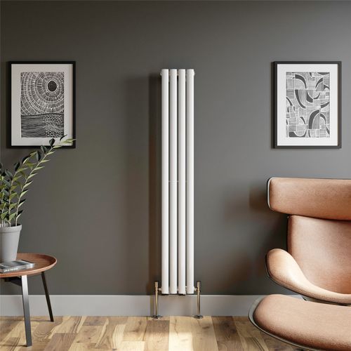 Designer Radiator Vertical Horizontal White Flat Panel Oval Column Double Rads — image 12