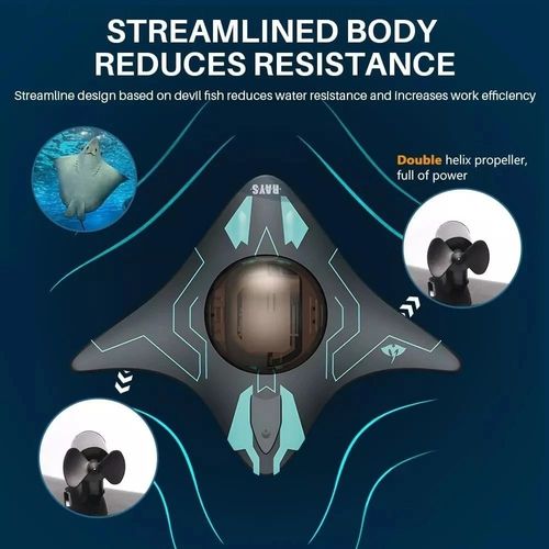 RC Boat Submarine with Camera, Underwater WiFi FPV Remote Control Toy Drone Ship — image 7