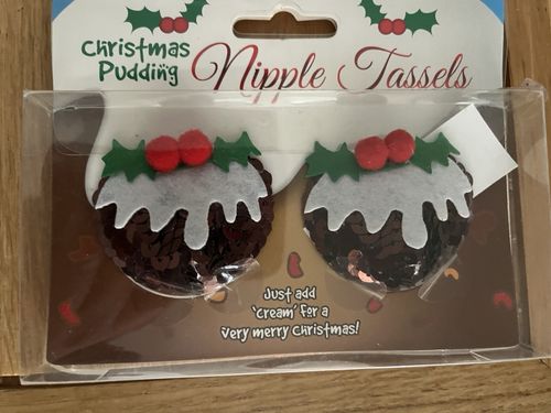 Christmas Pudding Nipple Tassels In Original Packaging — image 1