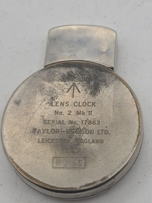 Taylor Hobson LTD WWII 1943 Lens clock Broad arrow British military army D:50 mm
