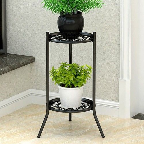 2 Tier Plant Stand Flower Pot Rack Shelf Planter Display Holder Indoor Outdoor