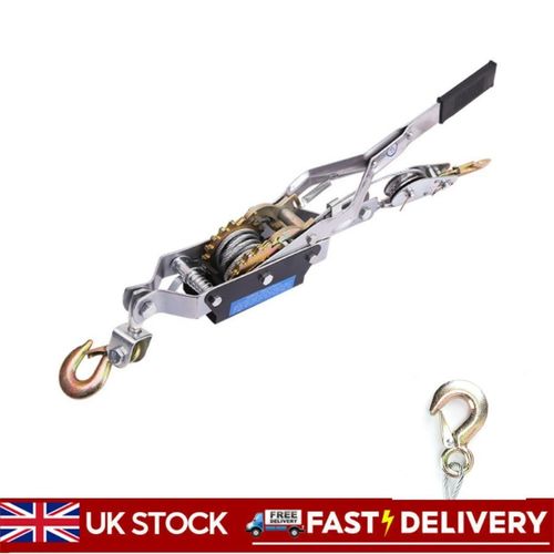 Come Along Ratchet Puller 4 Ton Dual Gear Hand Winch 2.3M Wire 2 Hooks Machine — image 2
