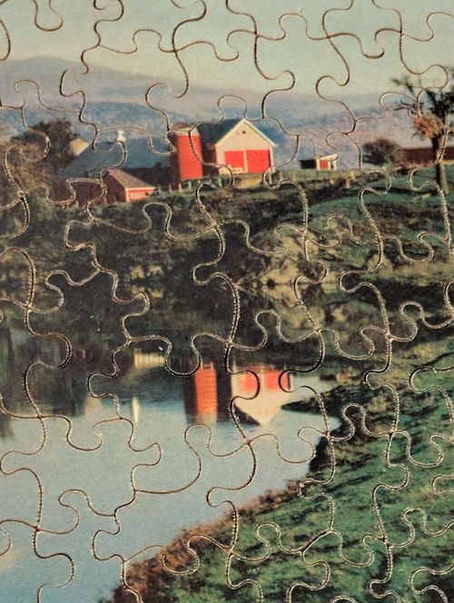 Vtg J.K. STRAUS "What A Beautiful Morning" Wooden Jigsaw Puzzle #251 Complete — image 23