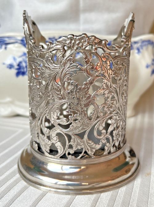 Antique Solid Silver ornated Wine Coaster or Vase, German? Dutch? — image 2