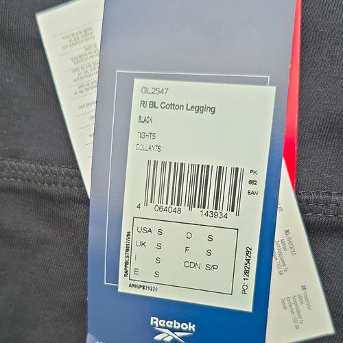 Reebok RI BL Cotton Legging Women’s Leggings Black S Gym & Training GL2547