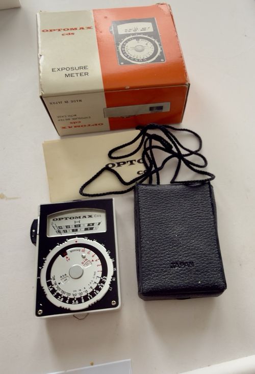 Vintage Optimax CDS Camera Exposure Meter and Case In Original Box- Working Mint — image 1