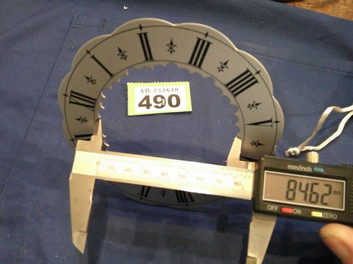 Skeleton Clock Dial 5" Chapter Ring Silvered face Roman Num. spare bracket parts — image 3