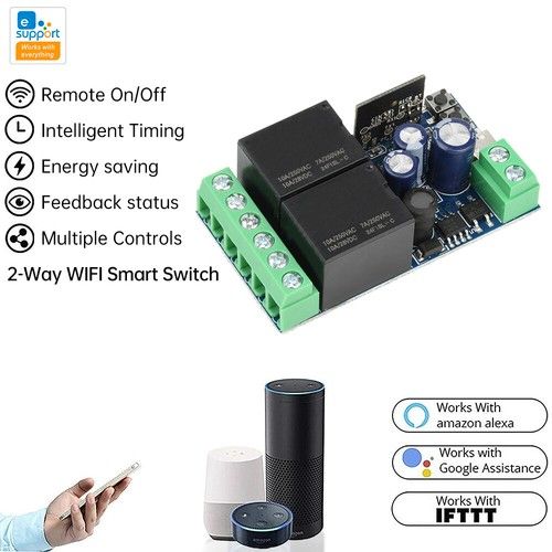 eWeLink WIFI Smart Switch 2 Channel Relay Receiver 10A Support Voice Control