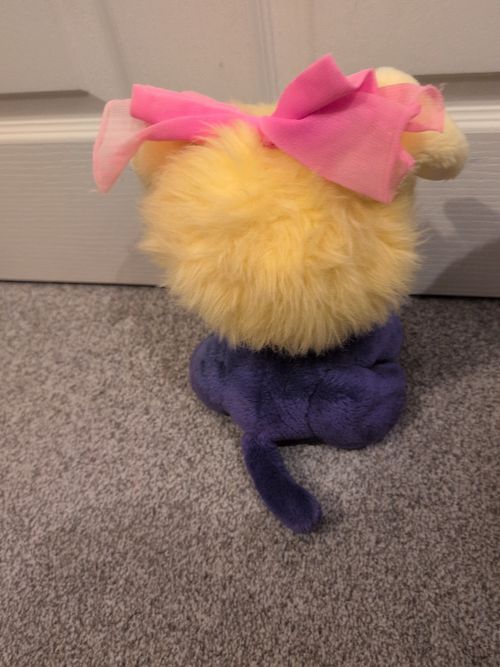Vintage Barbie And The Rockers Dog Soft Toy 1986 Yellow And Purple Rare To Find — image 6