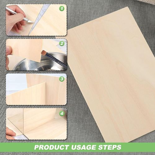 Basswood Sheets 200X100X1.5Mm Thin Plywood Sheets Craft Wood Boards 10 Pcs Unfin — image 4