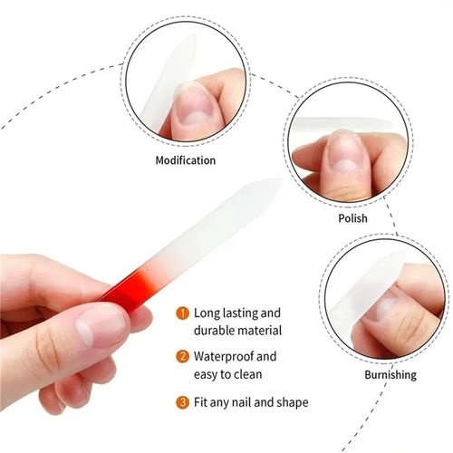 Crystal Glass Nail File With Hard Case Manicure Pedicure Tool Random Colour UK — image 5