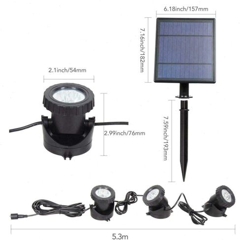 LED Solar Light RGB Changing Submersible Lamp Underwater Garden Pool Pond Lights — image 2
