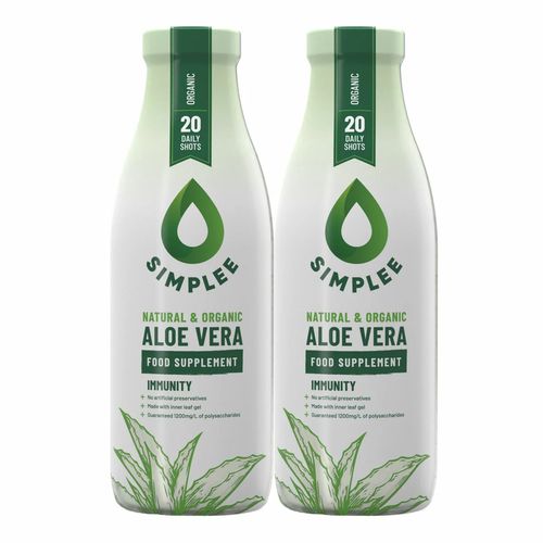 Simplee Aloe  - Aloe Vera Juice 2 x 1 Litre - Natural, Organic & Cold Pressed — image 1