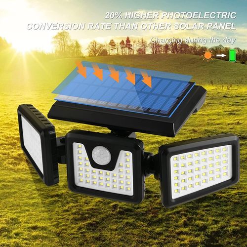 2 Pack Solar LED Wall Light Security Outdoor Garden Flood Lamp PIR Motion Sensor — image 3
