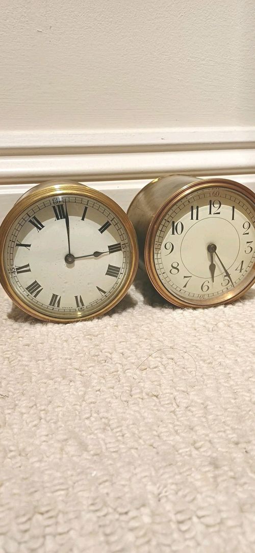Two Antique Insert Clock Movements Dial, Springs,hands Etc For Spares Or Repairs — image 2