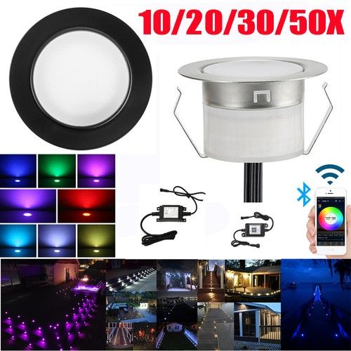 LED Decking Light RGBW Ø45MM 12V Deck Light RGB Warm White Led Plinth Light IP67