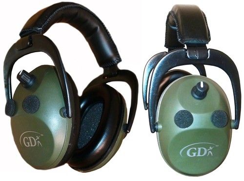 GDK 4 MIC GREEN EAR DEFENDERS, ELECTRONIC EAR MUFFS,EAR PROTECTION,SHOOTING,MUFF