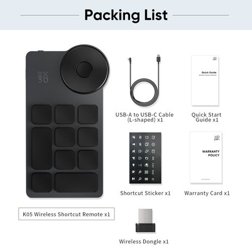XPPen ACK05 Wireless Shortcut Remote with Dial & 40 Express Keys Bluetooth 5.0 — image 14
