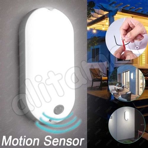 LED Motion PIR Sensor Lights Outdoor Garden Security Wall Lamp Mains Powered