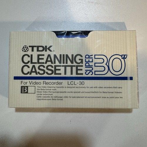 New TDK Super 30 Beta Cleaning Cassette LCL-30 Head Cleaner Sealed