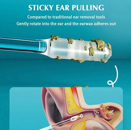 Reusable Plastic Adhesive Ear Cleaner Ear Wax Pick Stick Blue/Clear Unisex — image 4