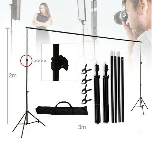 Adjustable Wedding Backdrop Stand Heavy Duty Background Frame Stage Decor 2x3m