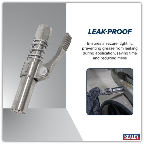 Sealey Grease Gun Coupler Single Handle Quick Connect Lock Oil Injection Nozzle — image 5