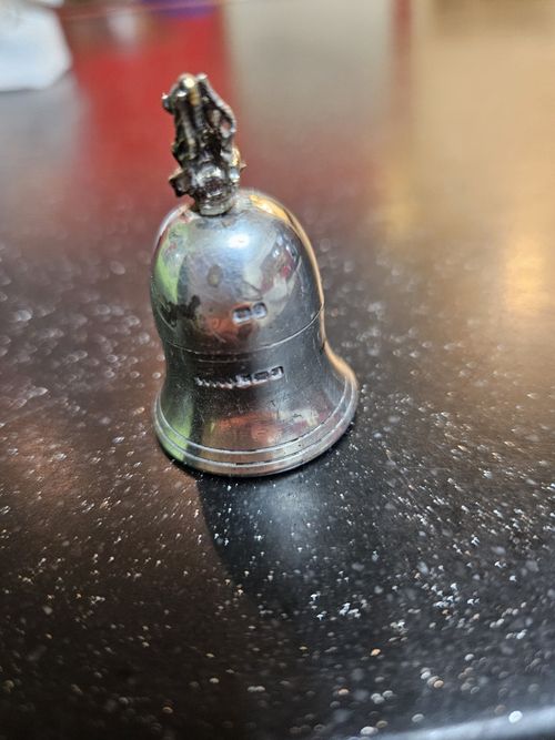 Vintage Sterling Silver Tooth Fairy/First Tooth Keepsake Bell. Gilt Fairy On Top — image 4