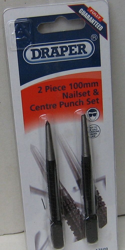 Draper Tools 2 Pc Cupped Nail Set And Centre Punch Set — image 2