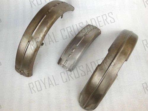 MATCHLESS G3L FRONT & REAR MUDGUARD (FORK GIRDER MODEL) RAW STEEL (REP)
