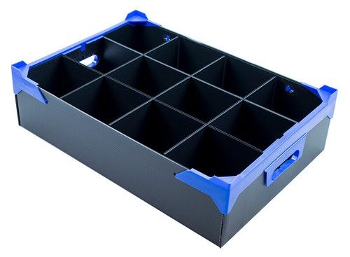 Glassware Storage Boxes - Pint Dimple Box - With 12 Cells - Size H120 x D111mm
