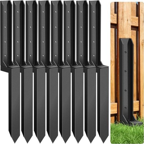 2-8 Fence Post Repair Kit Steel Fence Post Support Stakes Fixer Anchor HeavyDuty