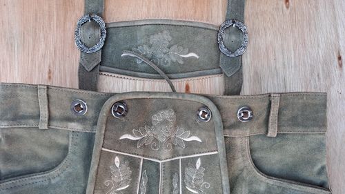 Lederhosen leather German shorts Oktoberfest mens shorts plus matching Braces — image 7