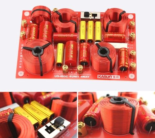 1pcs KASUN US-485C 4 Way Hi-Fi Audio Speaker Frequency Divider Crossover Filter